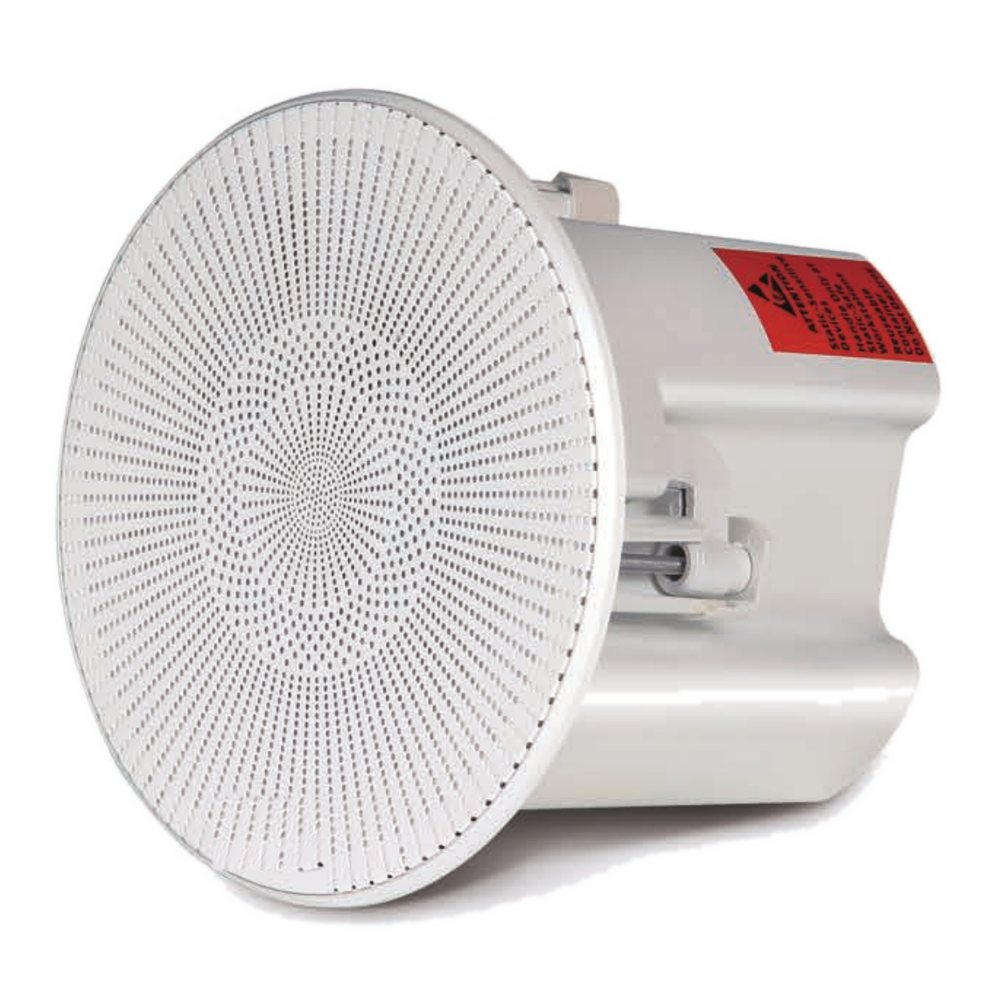 N4 in-ceiling speaker with white perforated grille