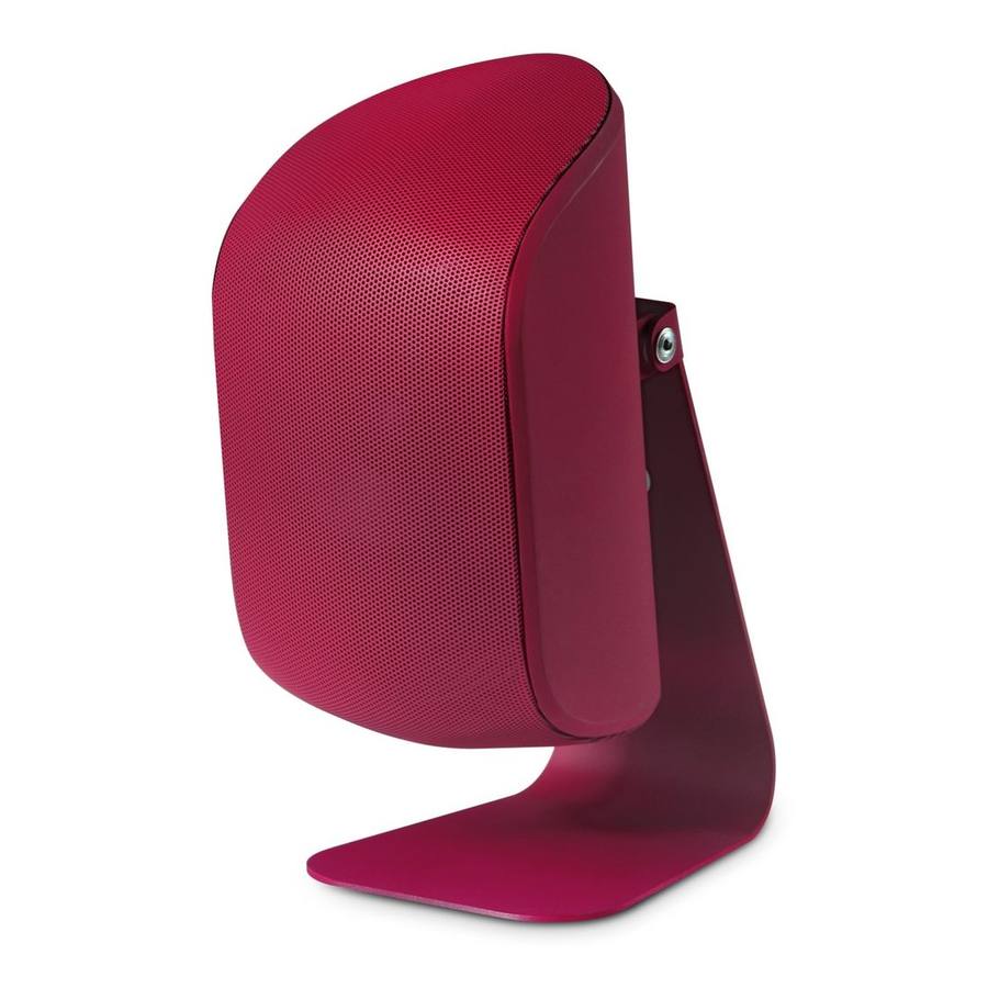 VEZZO V-120 speaker in burgundy on its desk stand