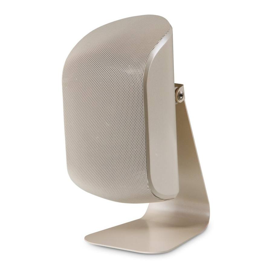 V-120 speaker in sand on its desk stand